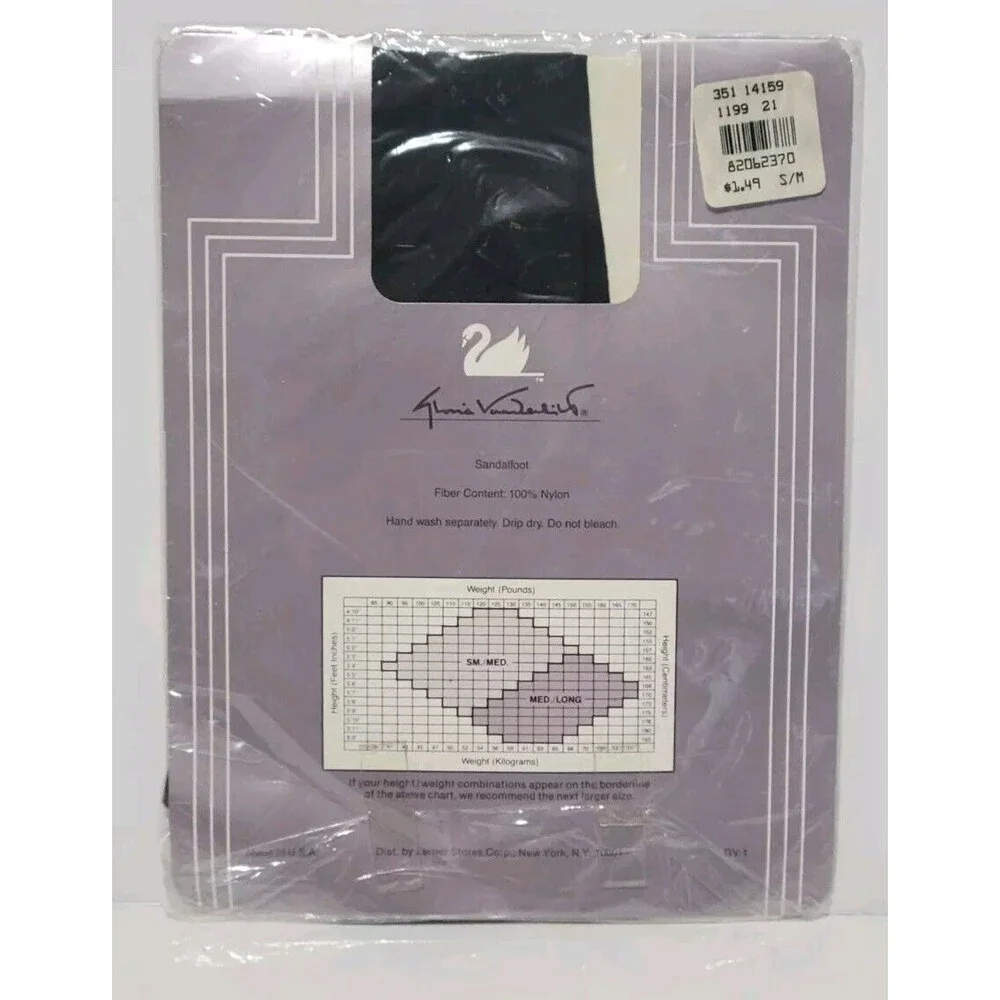 Vintage Gloria Vanderbilt Sheer To Waist Pantyhose Deep Navy Size Small/Medium